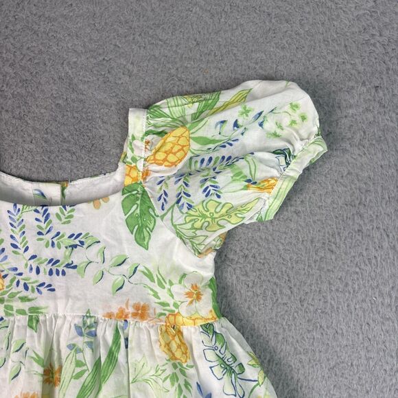 Janie & Jack Summer Pineapple Puff Sleeve Dress Size 2T Girls - Picture 3 of 8